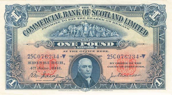 Scotland - 1 Pound - p-S331b - 1941 dated Foreign Paper Money